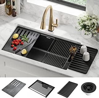 DELTA FAUCET Everest Granite Composite Workstation Kitchen Sink 33 Inch